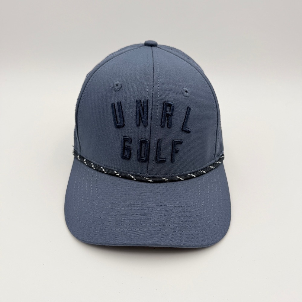UNRL Mid Pro Golf Hat Men OSFA Stone Blue Snapback Perforated Golf Performance